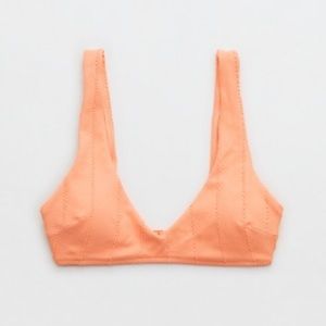 AERIE CRINKLE V SCOOP PLUNGE BIKINI TOP
